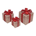 thumbnail image 3 of 3 cajas de regalo navideñas iluminadas, caja de regalo iluminada, adorno decorativo para decoración navideña para festivales de oficina, cafetería, Oro, 3 of 10