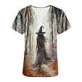 thumbnail image 5 of SwiftWear Halloween Witch Print Scrubs Tops for Women Nursing Scrubs Work Uniform V Neck Short Sleeve Nurse Scrub with Pockets L, 5 of 5