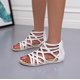 thumbnail image 1 of Zapatos planos de encaje con punta abierta para mujer con cremallera Sandalias romanas para mujer Wmkox8yii  nm3628, 1 of 7
