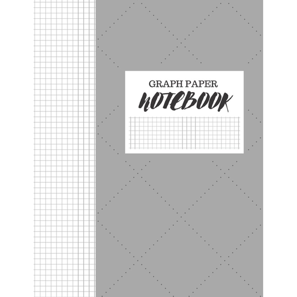 Graph Paper Notebook FAUX STITCHED GREY FABRIC DESIGN COVER GRAPHING