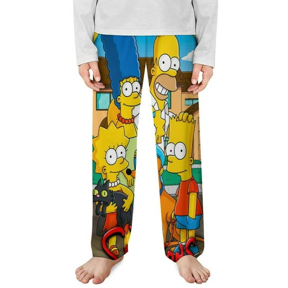 Simpsons Pajama Pants Long Sleep Pant Pajama Bottoms Drawstring Waist with Pockets