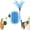 Blue, variant on 3 in 1 Cat Self Groomer Brush, Cactus Style Wall Corner Massage Comb Scratcher with Feather Toys & Catnip Ball for Indoor Cats, Cat Face Scratchers