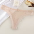 thumbnail image 3 of Scyoekwg Womens Underwear Thong Fashion Breathable Low Waisted Bikini Underwear Hipster Panties Lace Ladies Panties Solid Color Underpants(Beige,L), 3 of 3