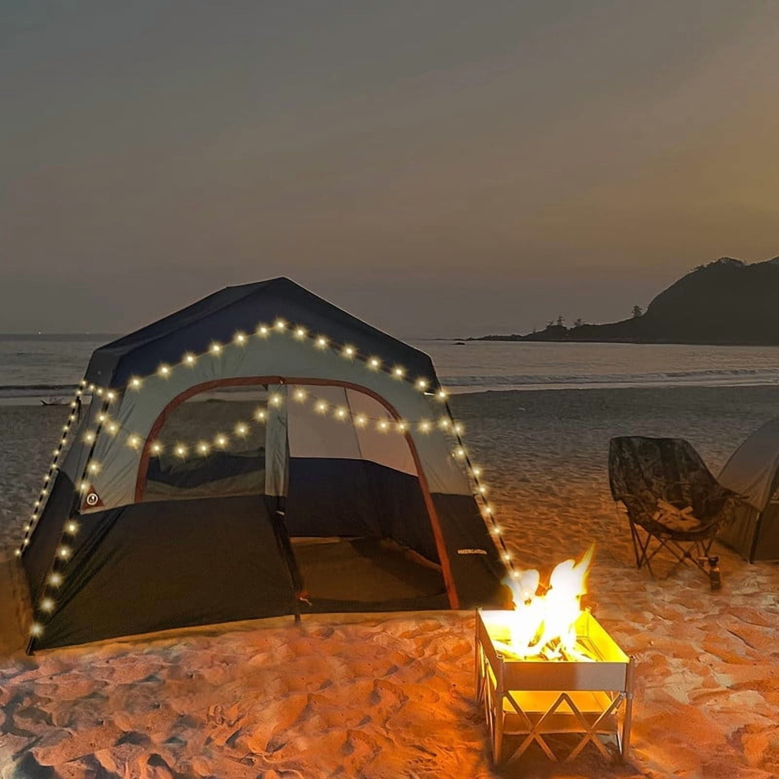 HIKERGARDEN 6 Person Camping Tent - Portable Easy Set Up Family Tent for Camp, Windproof Fabric Cabin Tent Outdoor for Hiking, Backpacking, Traveling