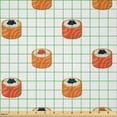 thumbnail image 2 of Ambesonne Sushi Fabric by the Yard Microfiber, Raw Fish and Rice with Caviar, 5 Yards, Orange Salmon Dark Blue, 2 of 4