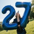thumbnail image 4 of 40 Inch Number Blue 7 Balloon,Large Dark Blue Foil Number Balloons 7 17 27 70 for Boys Girls Men Women Digit 7 Balloons Birthday Anniversary Events Party Decorations Supplies, 4 of 16