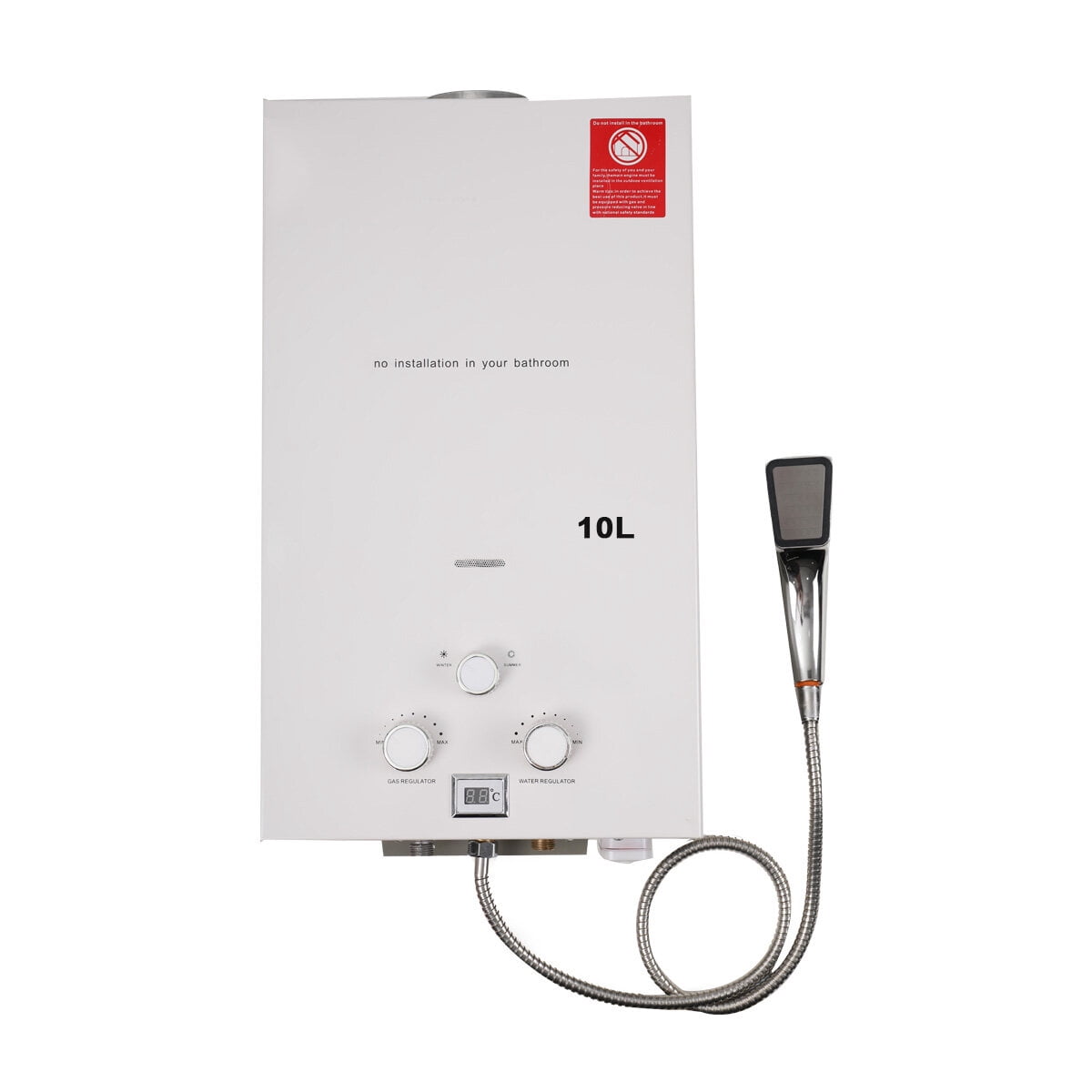 NICCOO 10L Propane Gas LPG Portable Tankless Water Heater Outdoor Camping Shower