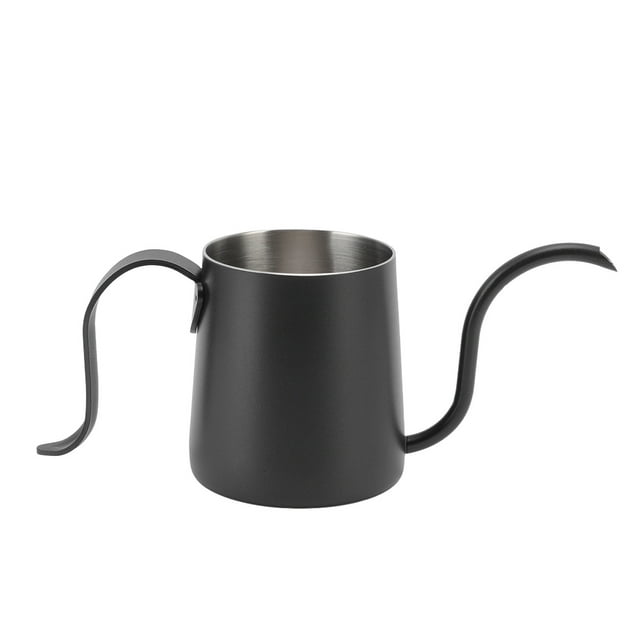 Hervidor de café de acero inoxidable 304, grueso, fino, con pico largo, 250 ml, para el hogar, color negro