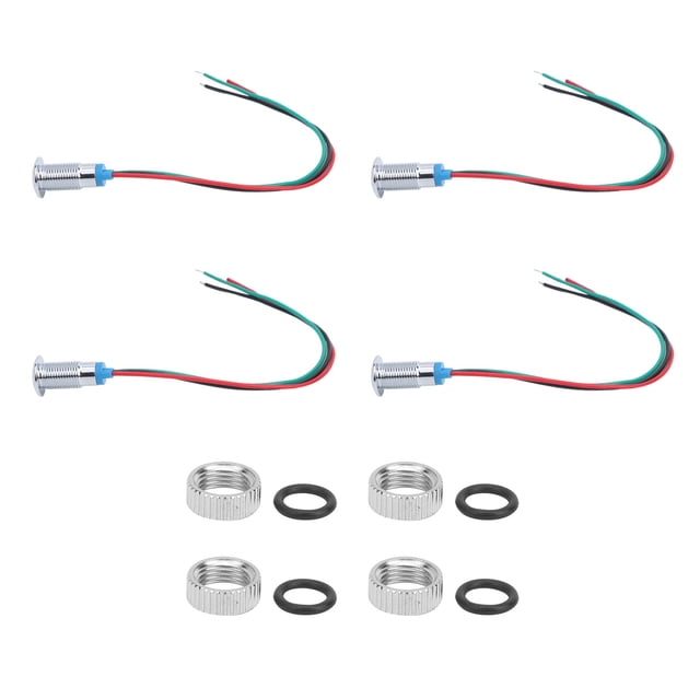 Juego de 4 luces indicadoras de LED, lámpara de cátodo común, componentes de control industrial, 8mm, 110-220V