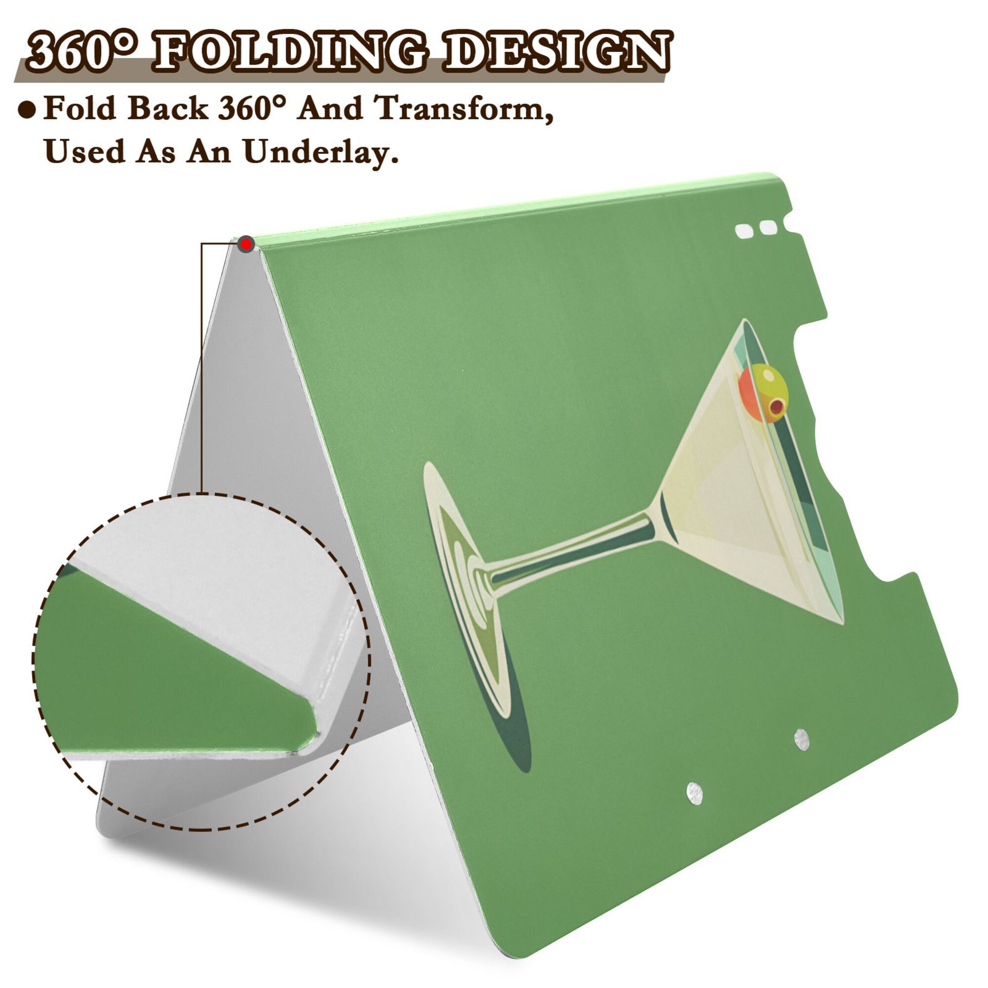 FORMRS A4 Clipboard Folder with Pen Holder Horizontal Foldable School Office Binder, Green Lemon Juice