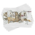 thumbnail image 1 of Ambesonne Modern Place Mats Set of 4, Sketchy Street Art View, Standard Size, Multicolor, 1 of 6