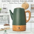 thumbnail image 2 of Mixpresso Electric 10 Cup Coffee Percolator Stainless Steel, Green, 2 of 8