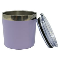 MIRA 9oz Insulated Lowball Rocks Tumbler - Stainless Steel - Whiskey, Cocktail, Wine Glass with Lid, Violet