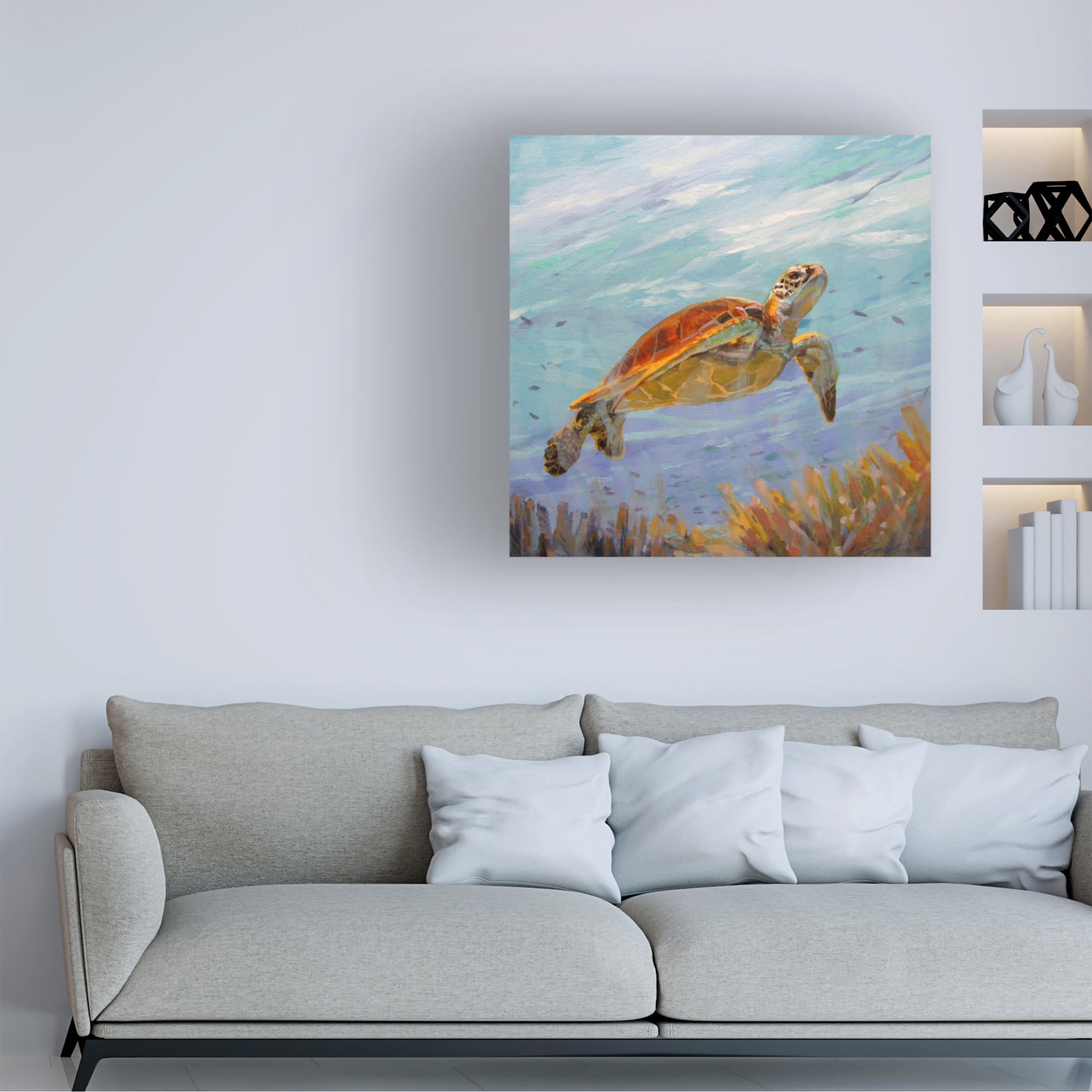 Canvas Wall Art - Sandy Nelson 'Seeking The Sun' Wall Art for Living Room, Bedroom, or Office Décor by Trademark Fine Art - 14 x 14 Inches