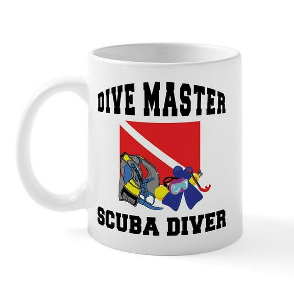CafePress - Dive Master SCUBA Mug - 11 oz Ceramic Mug - Novelty Coffee Tea Cup