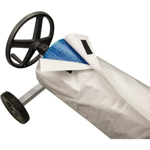 CSPP Swimming Pool Solar Blanket Reel Cover for Pools up to 28' Wide | for Above Ground and Inground Pools