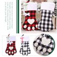 thumbnail image 3 of Medias de Navidad, medias de pata de perro a cuadros rojas y negras, bolsa de regalo de árbol de Navidad colgante, dulces, 3 of 8