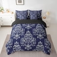 thumbnail image 2 of Manfei Female Men White Damask Bedding Comforter Set 7-Piece,Bohemian Hippie King Bedding Sets,Boho Traditional Flower Ultra Soft Bed Sheets,Luxury Bedroom Decor,Reversible, 2 of 8