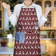 thumbnail image 5 of Red Christmas Deer Pattern Apron-Garden Aprons for Women with Pockets-Cotton Linen Waterproof Kitchen Cooking Gardening Aprons Adjustable for Kitchen,Cooking,BBQ and Salon 33"x27", 5 of 7