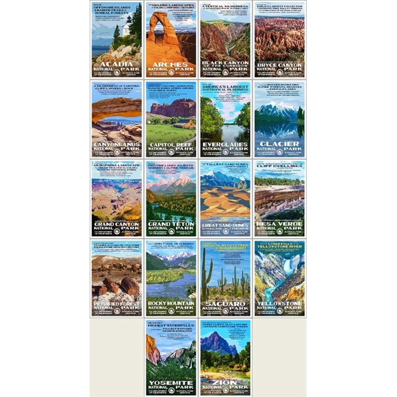 National Park Posters - Postcards featuring Original Works by Robert B. Decker (Series A)