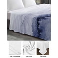 thumbnail image 6 of Navy Blue Ombre Mountain King Size Flat Sheet, Wrinkleproof & Fadeproof Cooling Flat Bed Sheet Only, Nature Abstract Art Marble Breathable Soft Bedding Top Sheets 105 x 98 Inches, 6 of 8