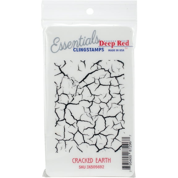 Deep Red Cling Stamp 3"X5"-Cracked Earth