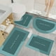 thumbnail image 4 of Juego de 4 alfombras de baño, tamaño grande, súper absorbentes, lavables en seco, antideslizantes, fáciles de limpiar, ideales para cualquier hogar, hotel, ducha, alfombra de baño de poliéster., 4 of 6
