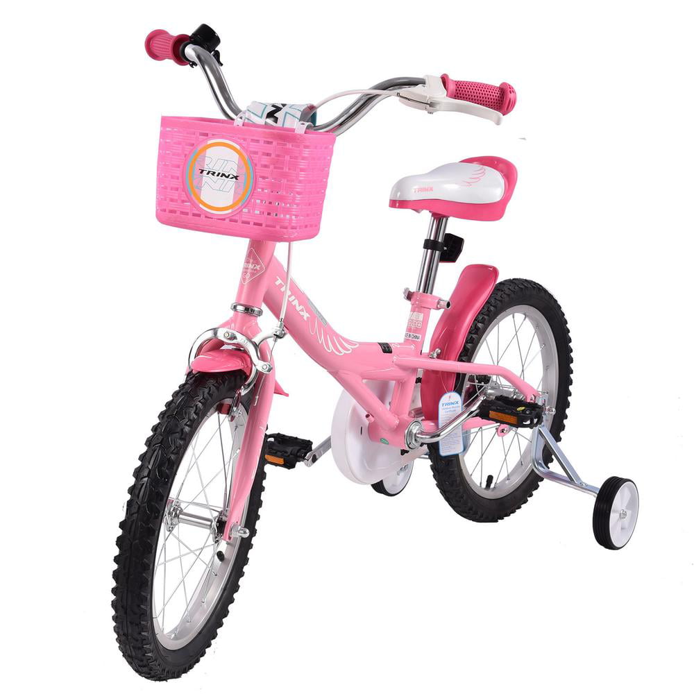 14"16" Kids Bike Bicycle Adjustable Seat With Pedal Training Wheel Girl Pink US 