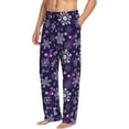 thumbnail image 6 of Naloa Christmas Purple Snowflakes Pajama Pants Men, PJ Bottoms, Sleep & Lounge Pants-Small, 6 of 6