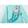 thumbnail image 5 of Popshion Toddler Baby Girls Mermaid Long Sleeve Top and Pants 100% Cotton Pajamas Set, 2 Piece, Size 3T-7 Years, 5 of 7