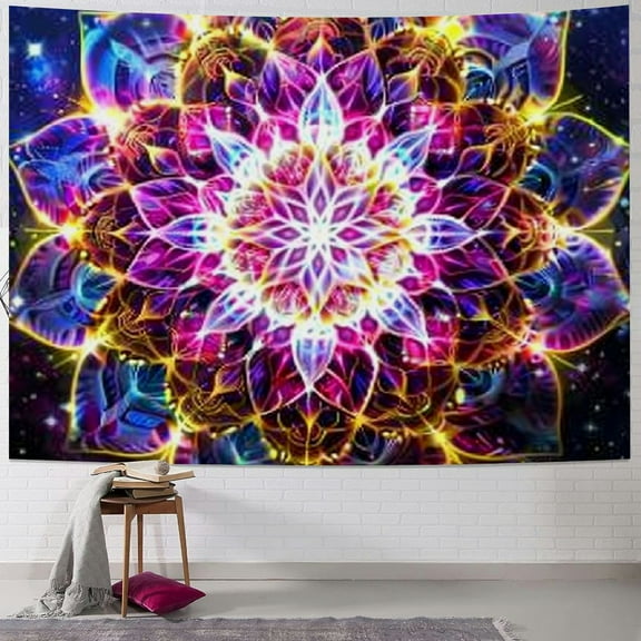 PRATYUS Mandala Tapestry Galaxy Tapestry Starry Stars Wall Hanging Trippy Boho Tapestry Hippie Bohemian Wall Tapestry Aesthetic Meditation Poster for Bedroom Painting