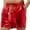 Red, variant on Lovskoo Men's Beach Board Shorts Solid Color Trendy Bright Pockets Elastic Waist Drawstring Short Pants Gold