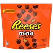 Reeses Minis Milk Chocolate Peanut Butter Cups Candy, Unwrapped, 7.6 Oz Pack