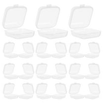 WHAMVOX 40pcs  Clear Organizing Boxes Travel Containers Mini Square Boxes with Hinged Lids Small Plastic Containers for Beads Jewelry Crafts