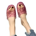 thumbnail image 3 of HOWPAY Slippers for Women Jelly Transparent Open Toe Slippers Mesh Hollow Non- Flats Sandals Casual Comfortable Summer Beach Shoes Purple 10, 3 of 5