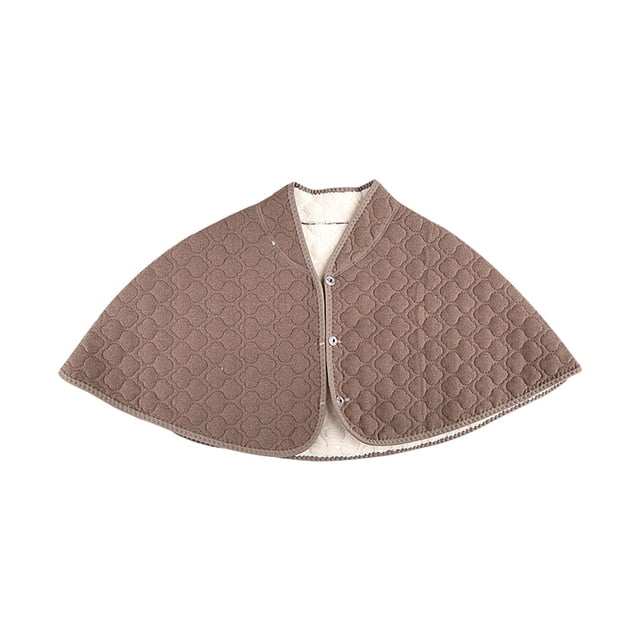 Capa cálida para chal con hombros, poncho chal, almohadilla para cuello lavable, de chal con hombros polares para mujer Camello