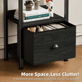 thumbnail image 4 of Satifur 6 Tier Industrial Bookcase with Single Removable Drawer, Adjustable Foot Pads, Black Oak Standing Storage Shelf for Living Room & Entryway, 4 of 9