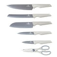 thumbnail image 2 of Berlinger Haus Kitchen Knife Set with Block, 7 Piece Knives Set for Kitchen, Modern Cooking Knives with Kitchen Shears, Sharp Cutting Stainless Steel Chef Knife Set with Mobile Stand, Gray, 2 of 4