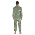 thumbnail image 4 of FORMRS Onesies Pajama for Adults Unisex Hoodie Winter Jumpsuit One Piece Sleepwear, Sizes S-2XL, Green American Footballs, 4 of 7