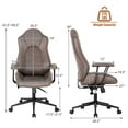 thumbnail image 3 of Giantex High-Back Home Office Desk Chair, Ergonomic Leathaire Task Chair w/Comfortable Padded Seat & Detachable Armrests, 3 of 8