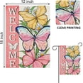 thumbnail image 2 of Welcome Spring Summer Butterfly Decorative Garden Flag, Daisy Flowers Floral Pink Yard Outside Decorations, Farmhouse Outdoor Small Home Decor Double Sided 12.5x18, 2 of 6