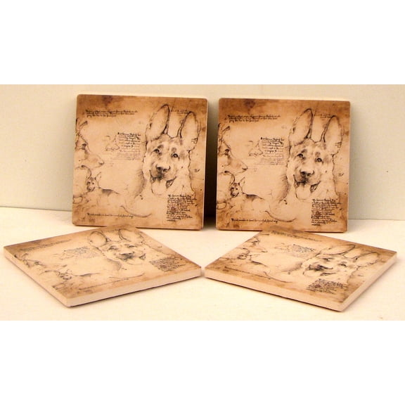 German Shepard Coasters Set of 4