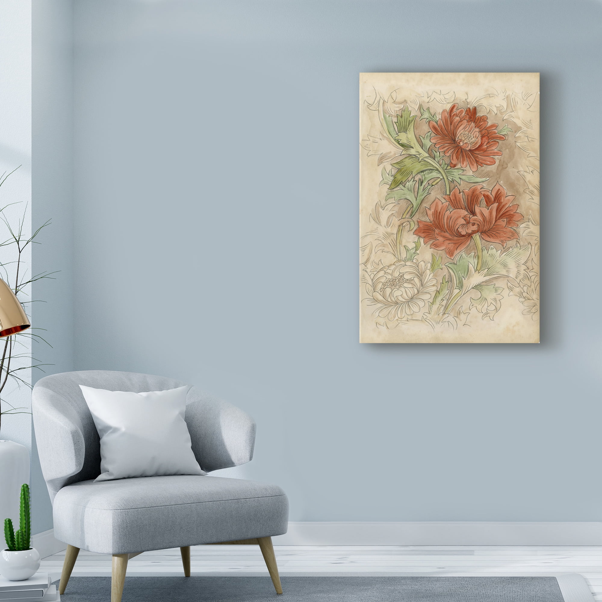 Trademark Fine Art 'Floral Pattern Study I' Canvas Art by Ethan Harper