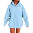 thumbnail image 3 of WZXFASHION Chandail à Col Imprimé pour la Journée de Compétition pour Femmes, Épaules Dénudées, Manches Longues, Liquidation à 50 % de Rabais, Chandail à Capuchon à Fermeture à Glissière Brodé, 3 of 9