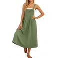 thumbnail image 2 of Women Overalls Summer Dress Boho Wide Leg Overalls Casual Loose Rompers with Pockets 2026 Light Green L, 2 of 6