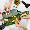 thumbnail image 4 of Forest Cutting Board, Rural Scenery Costa Rica Countryside Greenery Tropic Accents Botanical, Tempered Glass Cutting and Serving Board, Wine Bottle Shape, Green Red Violet Blue, by Ambesonne, 4 of 5