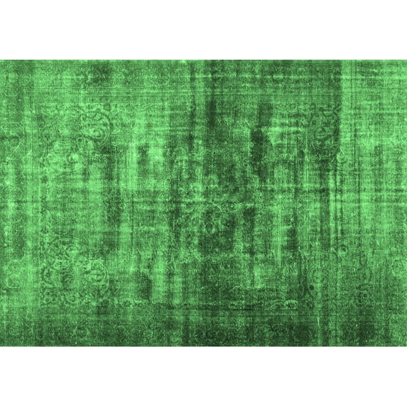 Ahgly Company Indoor Rectangle Persian Emerald Green Traditional Area Rugs, 7' x 9'