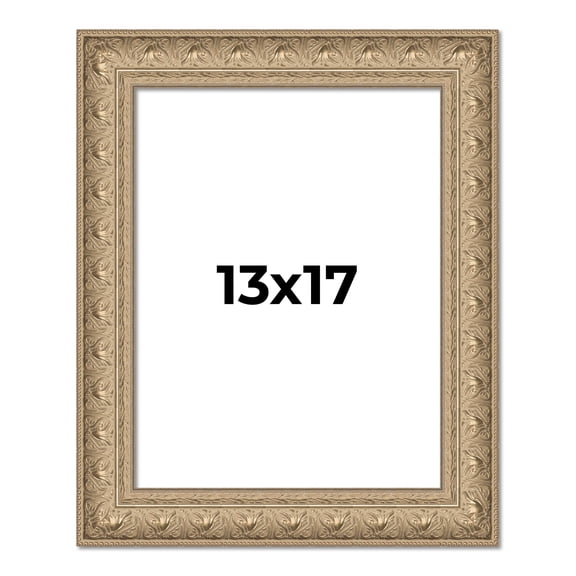 13x17 Frame Ornate Silver Beaded Solid Wood Picture Frame Width 2.5 Inches | Interior Depth 1