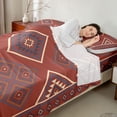 thumbnail image 3 of Erosebridal Aztec Aesthetic Full Size Sheets, Red Bed Sheets, 4-Piece 1 Flat Sheet, 1 Fitted Sheet and 2 Pillowcases, 3 of 5