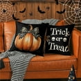 thumbnail image 4 of Halloween Pillow Covers 18x18 Set of 4 Polka Dots Bow Spooky Halloween Decorations Pumpkin Throw Pillow Covers Trick or Treat Cushion Case for Sofa Couch, 4 of 6
